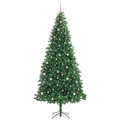 Artificial Christmas Tree with 300 LEDs with Stand Green 300 cm with LEDs&pink balls