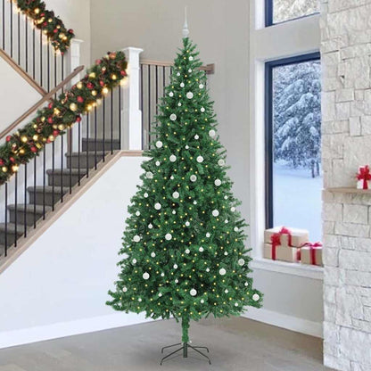 Artificial Christmas Tree with 300 LEDs with Stand Green 300 cm with LEDs&white balls