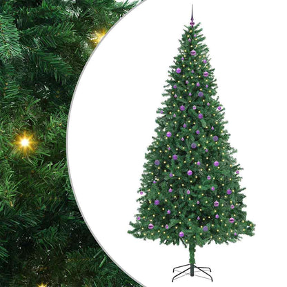 Artificial Christmas Tree with 300 LEDs with Stand Green 300 cm with LEDs&lilac balls