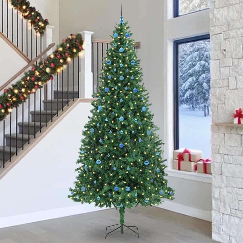 Artificial Christmas Tree with 300 LEDs with Stand Green 300 cm with LEDs&blue balls
