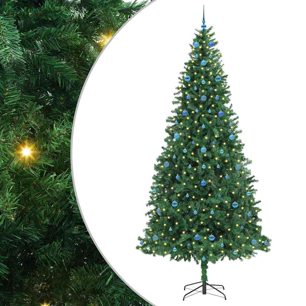 Artificial Christmas Tree with 300 LEDs with Stand Green 300 cm with LEDs&blue balls