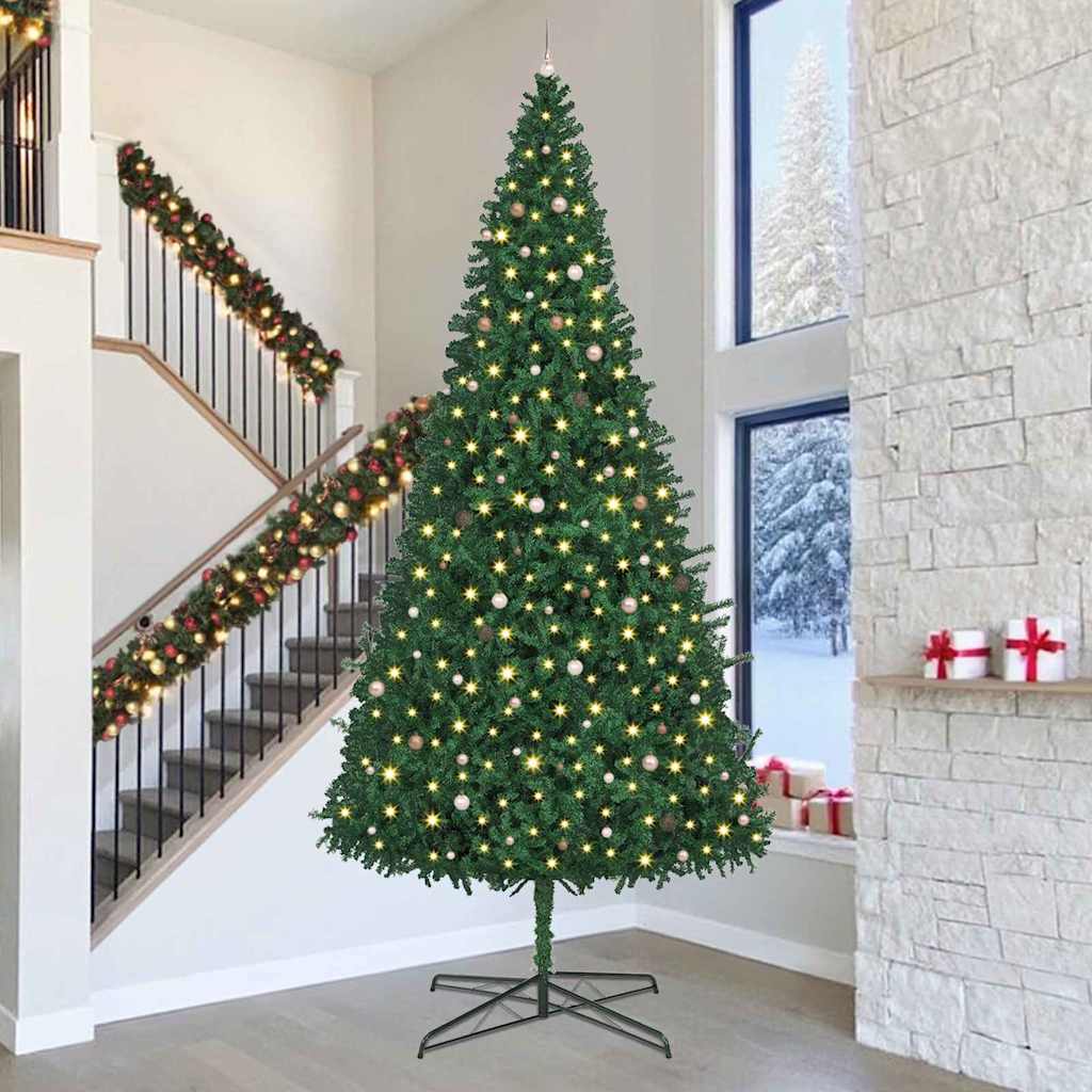 vidaXL Christmas Tree with Decorative String Lights Green 400 cm PVC 1