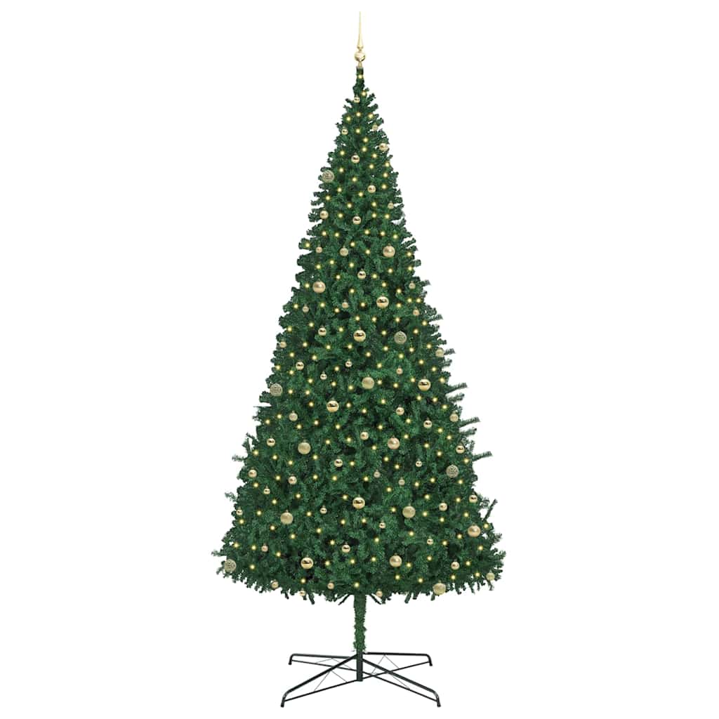 vidaXL Christmas Tree with Decorative String Lights Green 400 cm PVC 3
