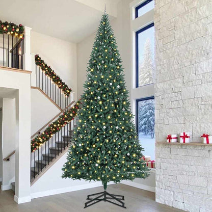 Artificial Pre-lit Christmas Tree with Ball Set Green 500 cm with leds &white/grey balls