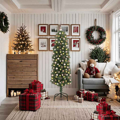 vidaXL Artificial Christmas Tree with 300 LEDs with Stand Green 180 cm 1
