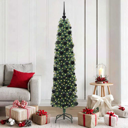 Artificial Christmas Tree Green 180 cm with 300 LEDs & 120 black balls