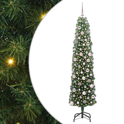 Artificial Christmas Tree Green 180 cm with 300 LEDs & 120 pink balls