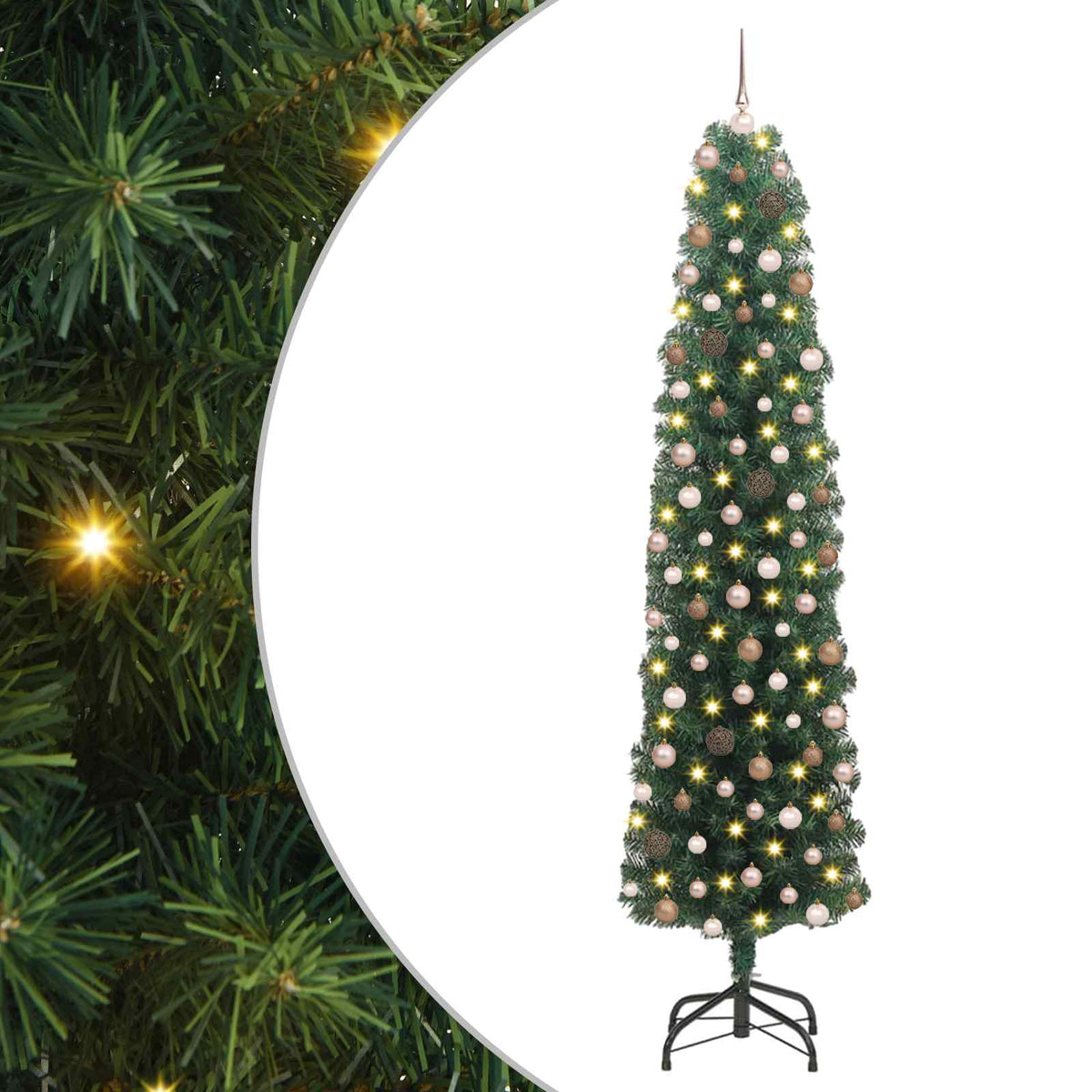 vidaXL Artificial Christmas Tree with 300 LEDs with Stand Green 210 cm 2