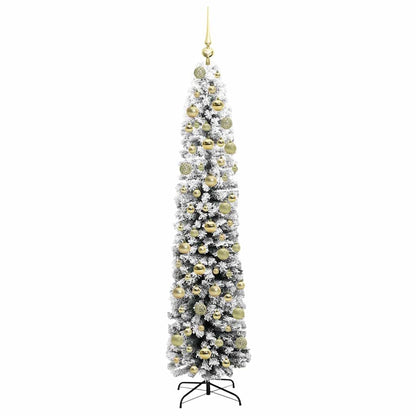 vidaXL Artificial Christmas Tree Green and White 180 cm 4
