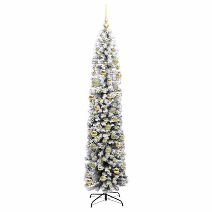 vidaXL Artificial Christmas Tree Green and White 210 cm 4