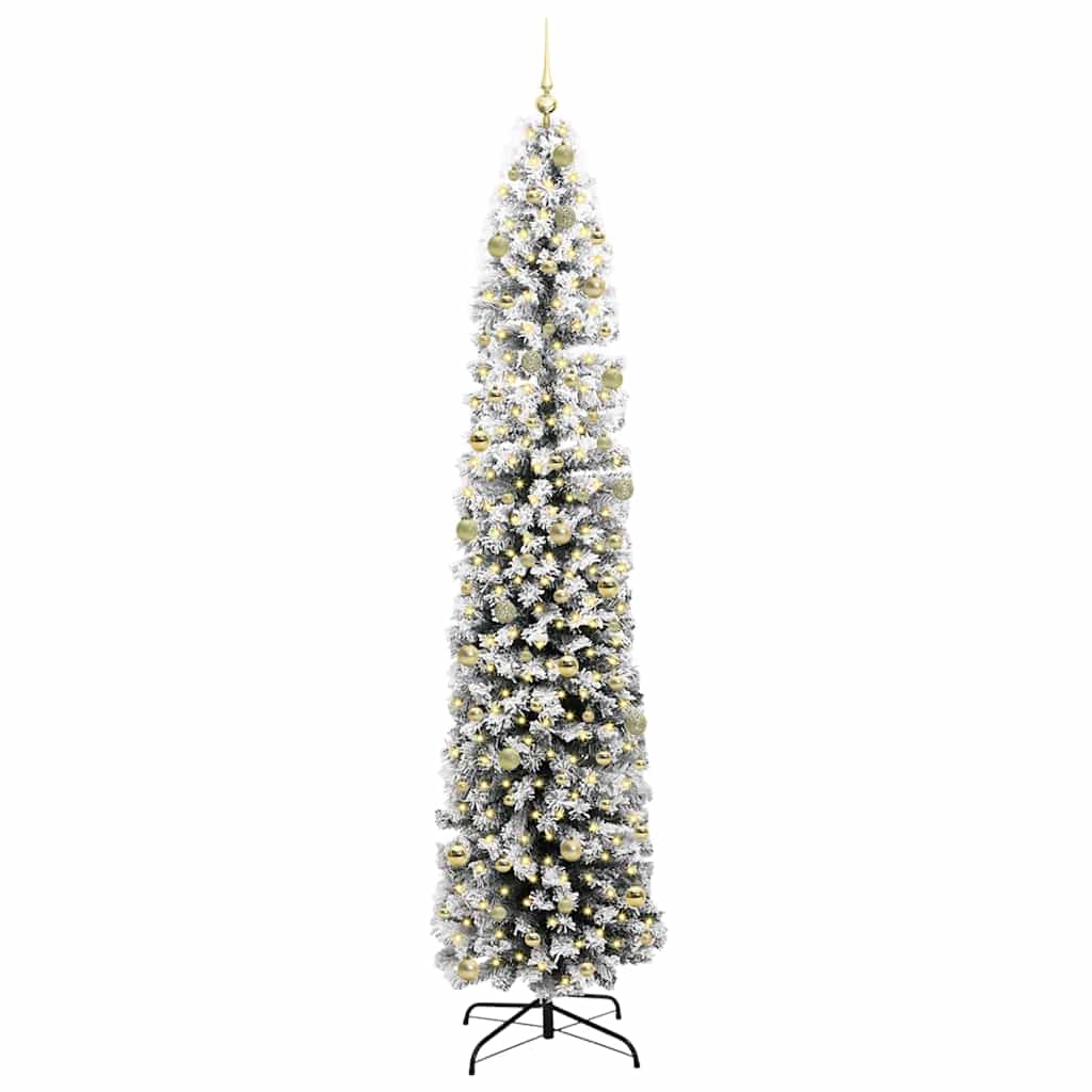 vidaXL Artificial Christmas Tree Green and White 240 cm 3