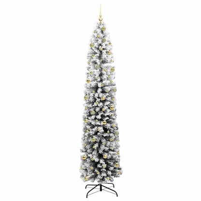 vidaXL Artificial Christmas Tree Green and White 240 cm 4