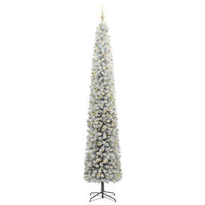 vidaXL Artificial Christmas Tree Green and White 300 cm 3