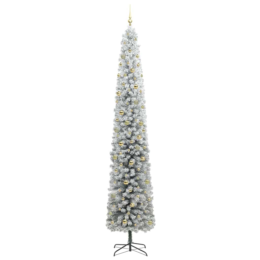 vidaXL Artificial Christmas Tree Green and White 300 cm 4