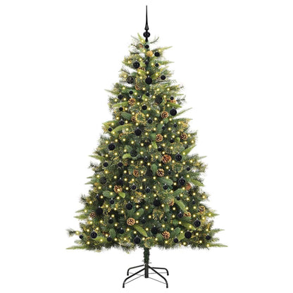 vidaXL Artificial Hinged Christmas Tree with Cones Green 210 cm 3