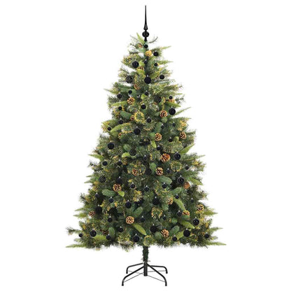 vidaXL Artificial Hinged Christmas Tree with Cones Green 210 cm 4