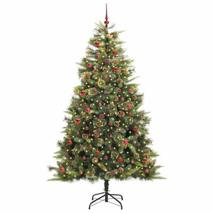 vidaXL Artificial Hinged Christmas Tree with Cones Green 240 cm 3