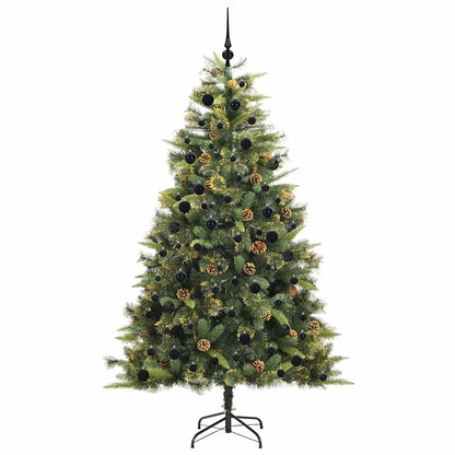 vidaXL Artificial Hinged Christmas Tree with Cones Green 240 cm 4