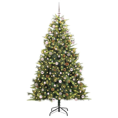 vidaXL Artificial Hinged Christmas Tree with Cones 300 LEDs Warm White 3