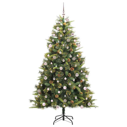 vidaXL Artificial Hinged Christmas Tree with Cones 300 LEDs Warm White 4