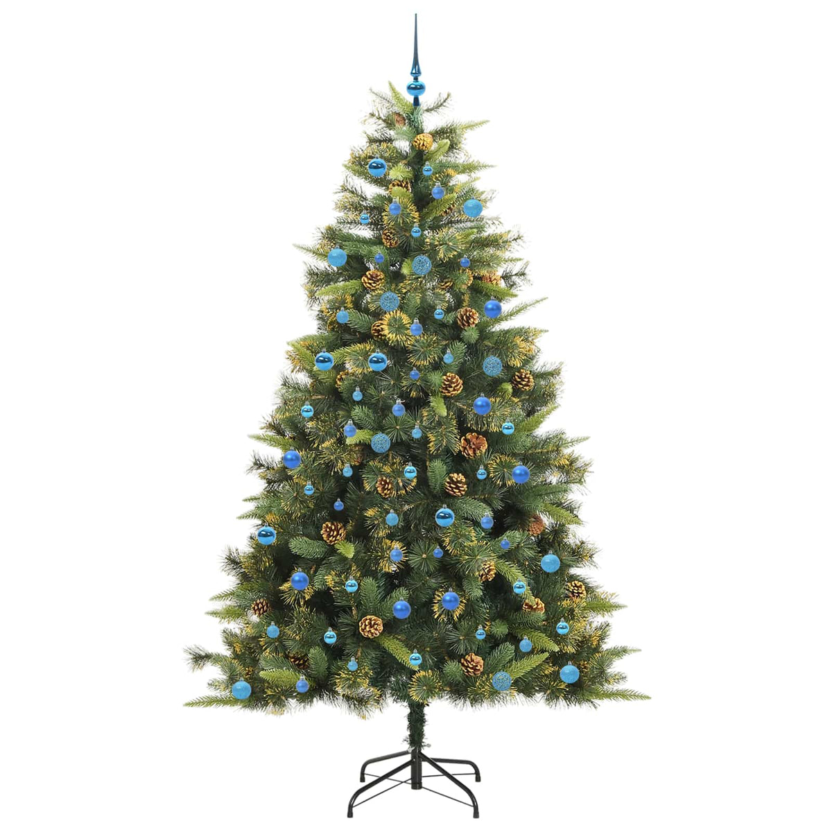 vidaXL Artificial Hinged Christmas Tree with Cones Green 240 cm 4