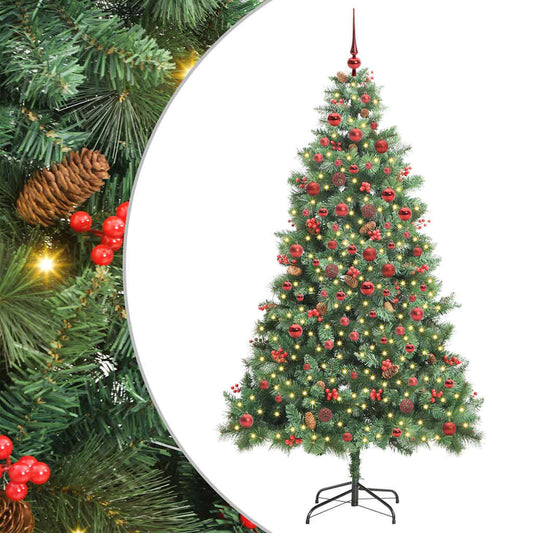 vidaXL Artificial Christmas Tree 300 LEDs Warm White PVC and Metal 1