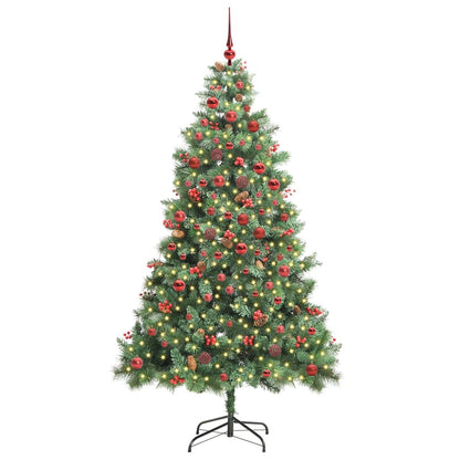 vidaXL Artificial Christmas Tree 300 LEDs Warm White PVC and Metal 2