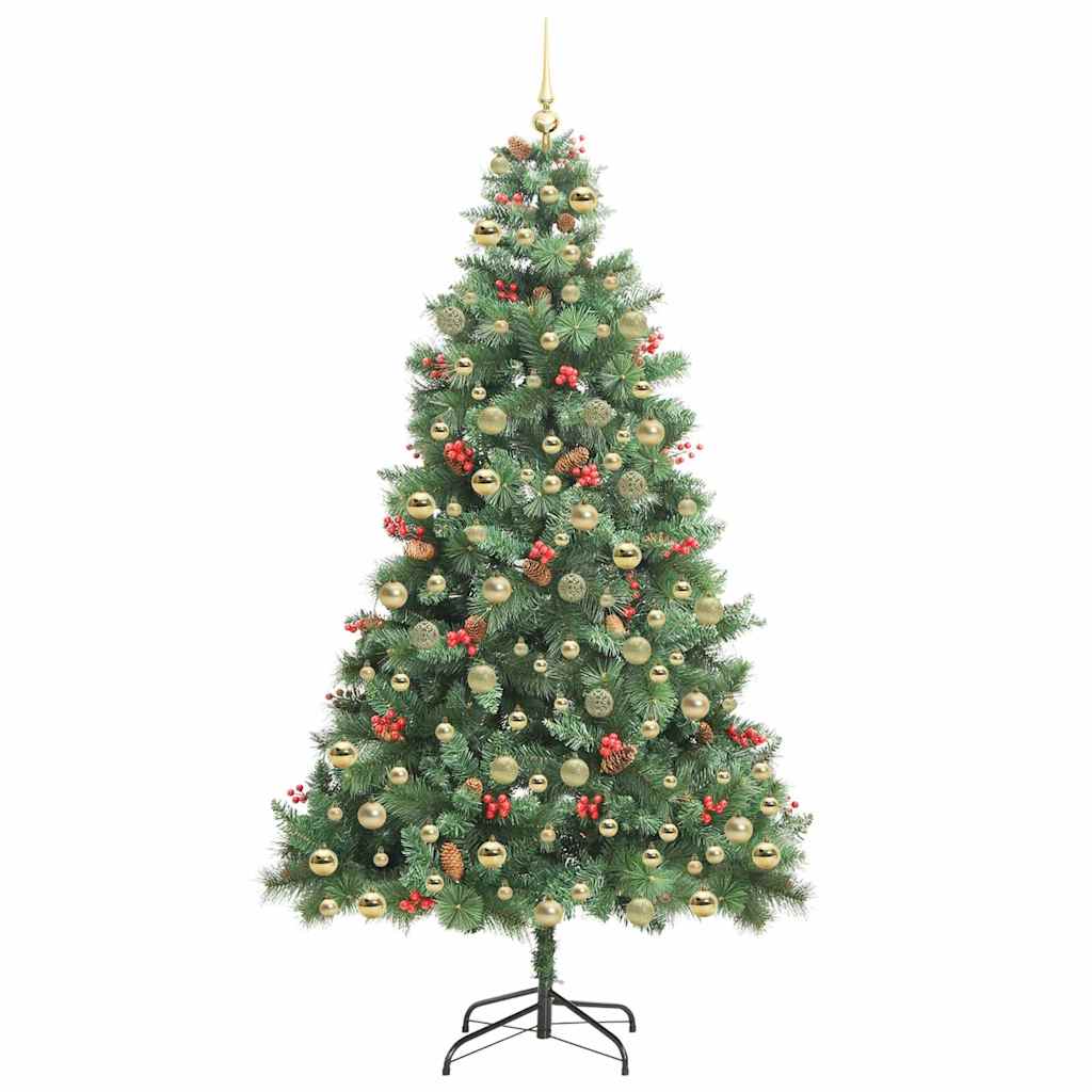 vidaXL Artificial Christmas Tree 300 LEDs Warm White PVC and Metal 4