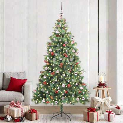 Artificial Christmas Tree 300 LEDs Warm White PVC and Metal 240 cm with LEDs&pink balls
