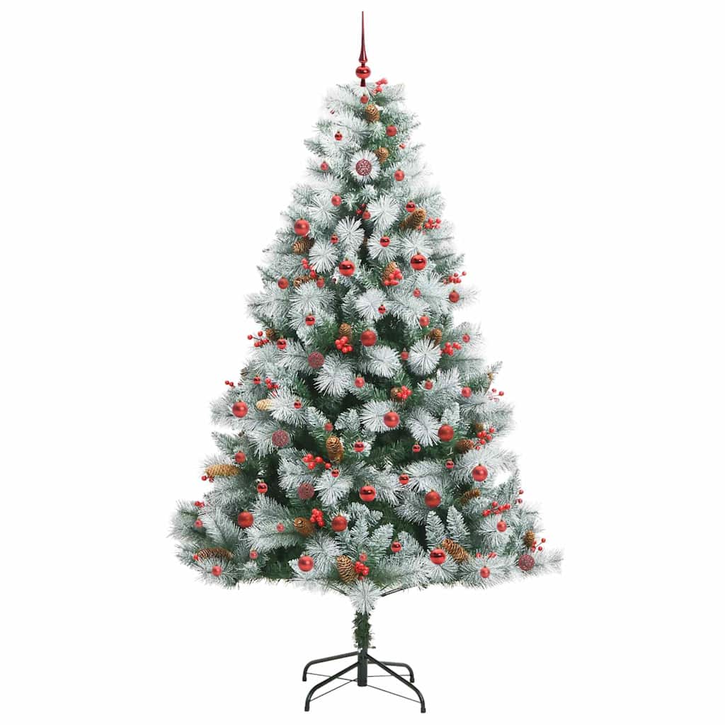 vidaXL Artificial Christmas Tree Green and white 240 cm 4