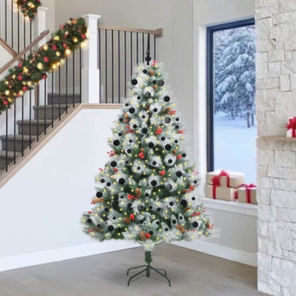vidaXL Artificial Christmas Tree Green and white 240 cm 1