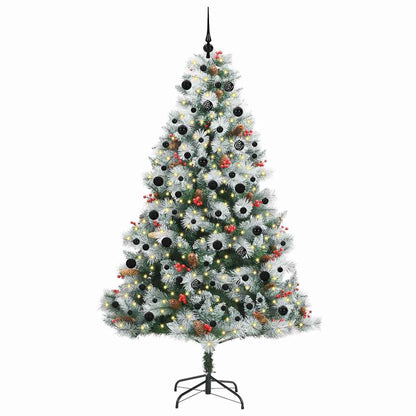 vidaXL Artificial Christmas Tree Green and white 240 cm 3