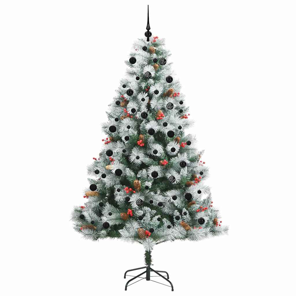 vidaXL Artificial Christmas Tree Green and white 240 cm 4