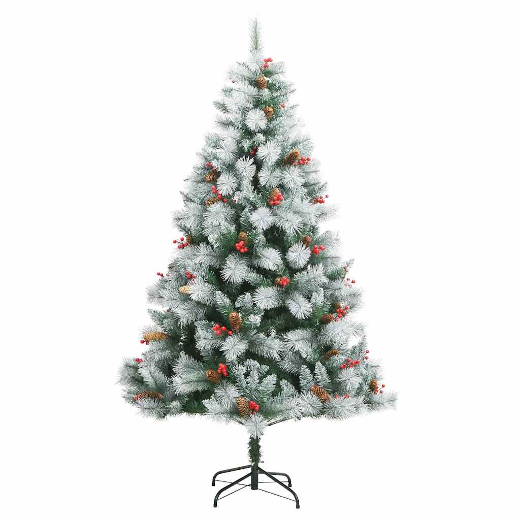 vidaXL Artificial Christmas Tree Green and white 240 cm 5