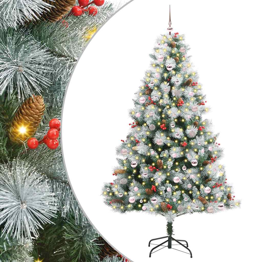vidaXL Artificial Christmas Tree Green and white 240 cm 2