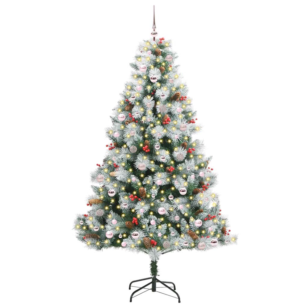vidaXL Artificial Christmas Tree Green and white 240 cm 3