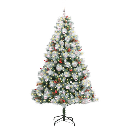 vidaXL Artificial Christmas Tree Green and white 240 cm 3