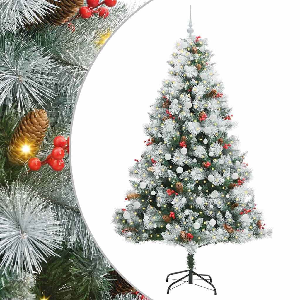 vidaXL Artificial Christmas Tree Green and white 240 cm 2