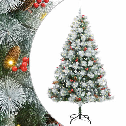 vidaXL Artificial Christmas Tree Green and white 240 cm 2