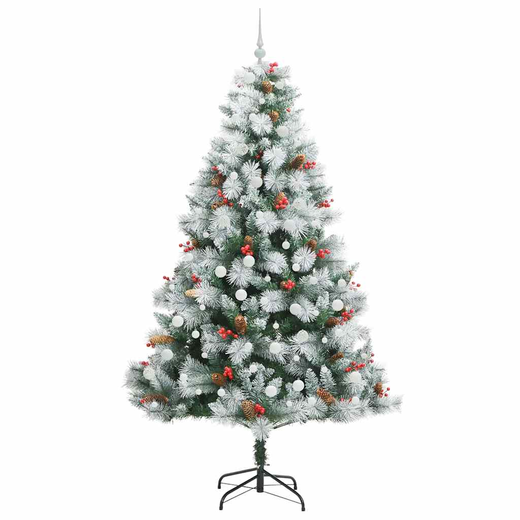 vidaXL Artificial Christmas Tree Green and white 240 cm 4