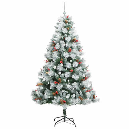 vidaXL Artificial Christmas Tree Green and white 240 cm 4