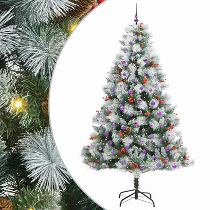 vidaXL Artificial Christmas Tree Green and white 240 cm 2