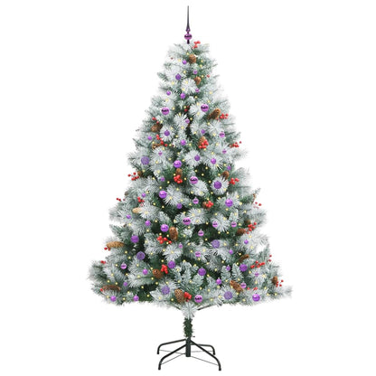 vidaXL Artificial Christmas Tree Green and white 240 cm 3