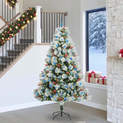 vidaXL Artificial Christmas Tree Green and white 240 cm 1