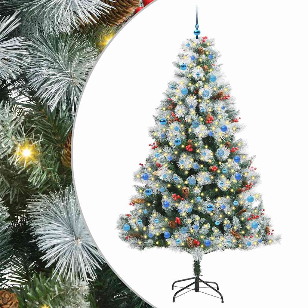 vidaXL Artificial Christmas Tree Green and white 240 cm 2
