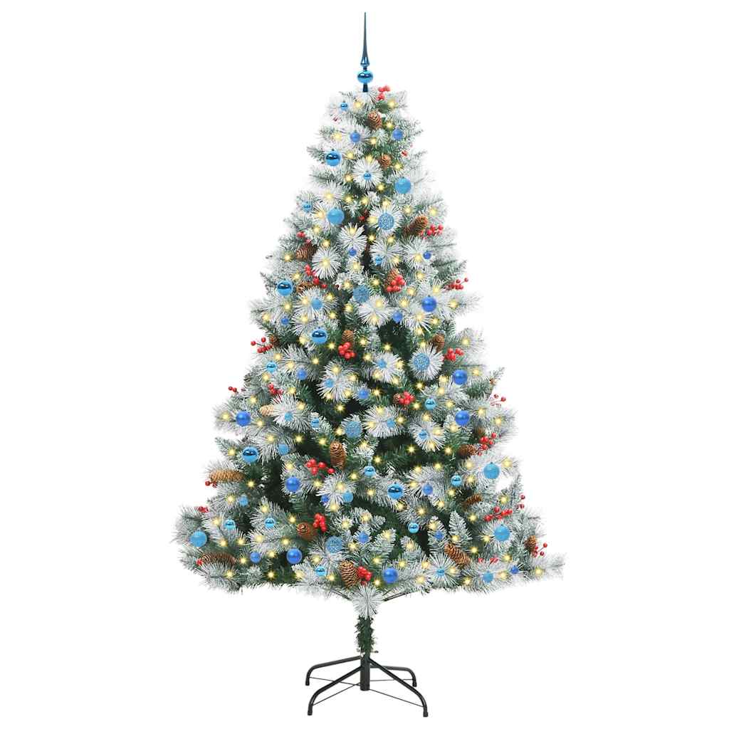 vidaXL Artificial Christmas Tree Green and white 240 cm 3