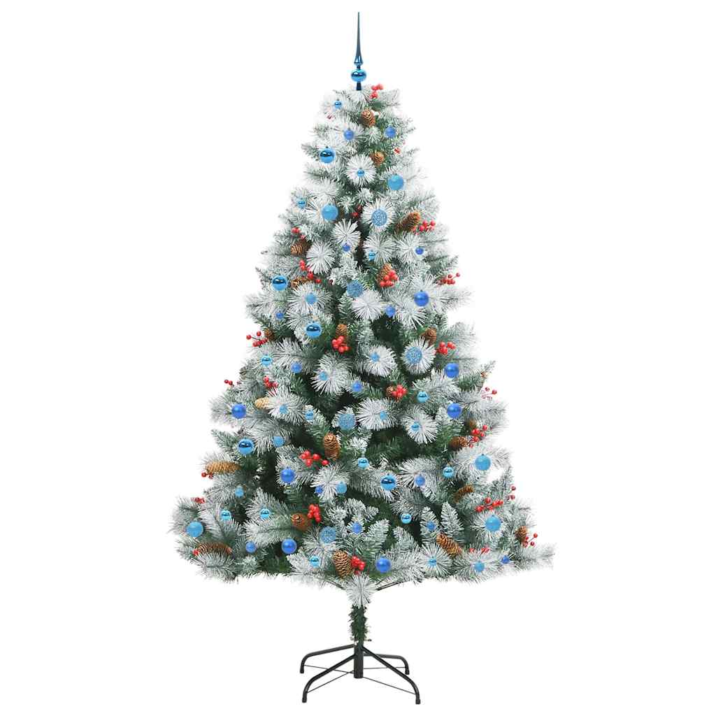 vidaXL Artificial Christmas Tree Green and white 240 cm 4