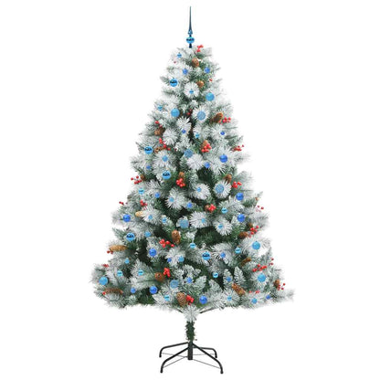 vidaXL Artificial Christmas Tree Green and white 240 cm 4