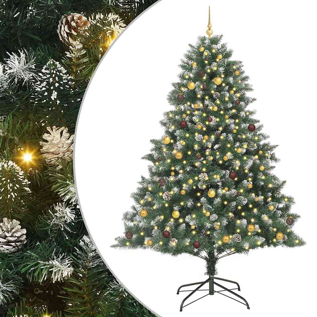 vidaXL Artificial Christmas Tree with 300 LEDs with Stand Green 240 cm 2