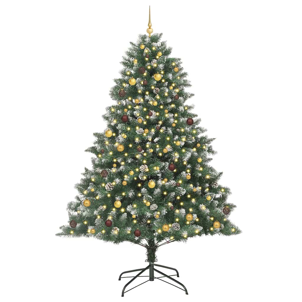 vidaXL Artificial Christmas Tree with 300 LEDs with Stand Green 240 cm 3
